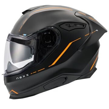 NEXX Y.100R REACT MAT SİYAH-TURUNCU KASK