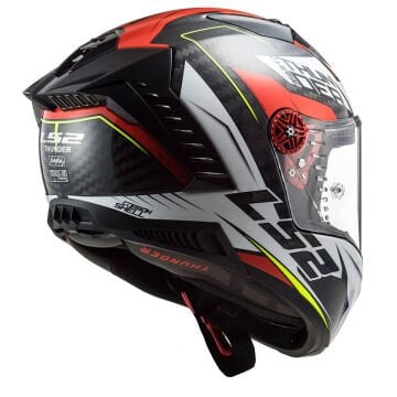 LS2 THUNDER KARBON CHASE BEYAZ-KIRMIZI KASK