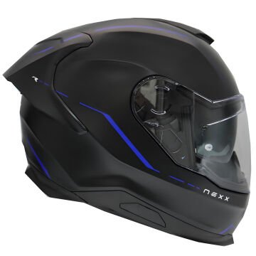 NEXX Y.100R REACT MAT SİYAH-MAVİ KASK