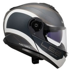 LS2 STROBE 2 VICTORY MAT GRİ-MAVİ-KUM ÇENE AÇILIR KASK