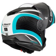 LS2 STROBE 2 VICTORY MAT TITANIUM-BEYAZ-METAL MAVİ ÇENE AÇILIR KASK