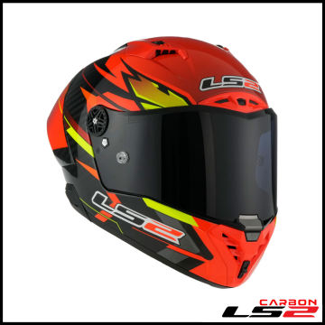 LS2 THUNDER KARBON GP AERO FIRE KIRMIZI-SİYAH KAPALI KASK