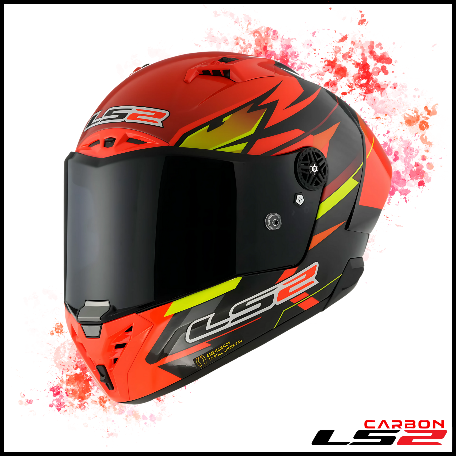 LS2 THUNDER KARBON GP AERO FIRE KIRMIZI-SİYAH KAPALI KASK