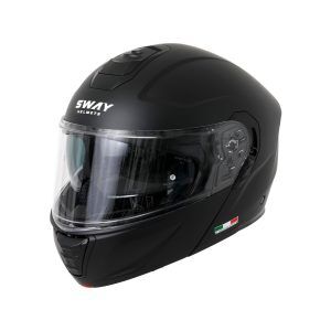 SWAY SW 917 Solid Matt Siyah Flip Up Çene Açılır Kask