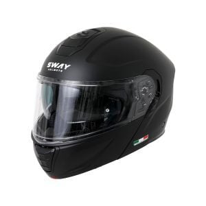 SWAY SW 917 Solid Matt Siyah Flip Up Çene Açılır Kask