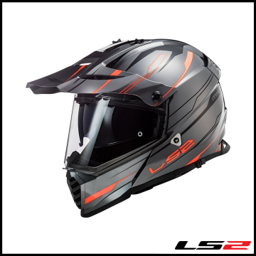 LS2 PIONEER EVO KNIGHT TITANIUM-TURUNCU KROS KASK