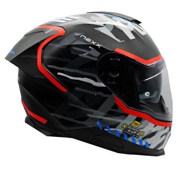 NEXX Y.100R URBANGRAM MAT SİYAH-KIRMIZI KASK-KAPALI KASK