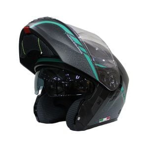 SWAY SW 917 STARS Matt Blue Grey Çene Açılır Kask