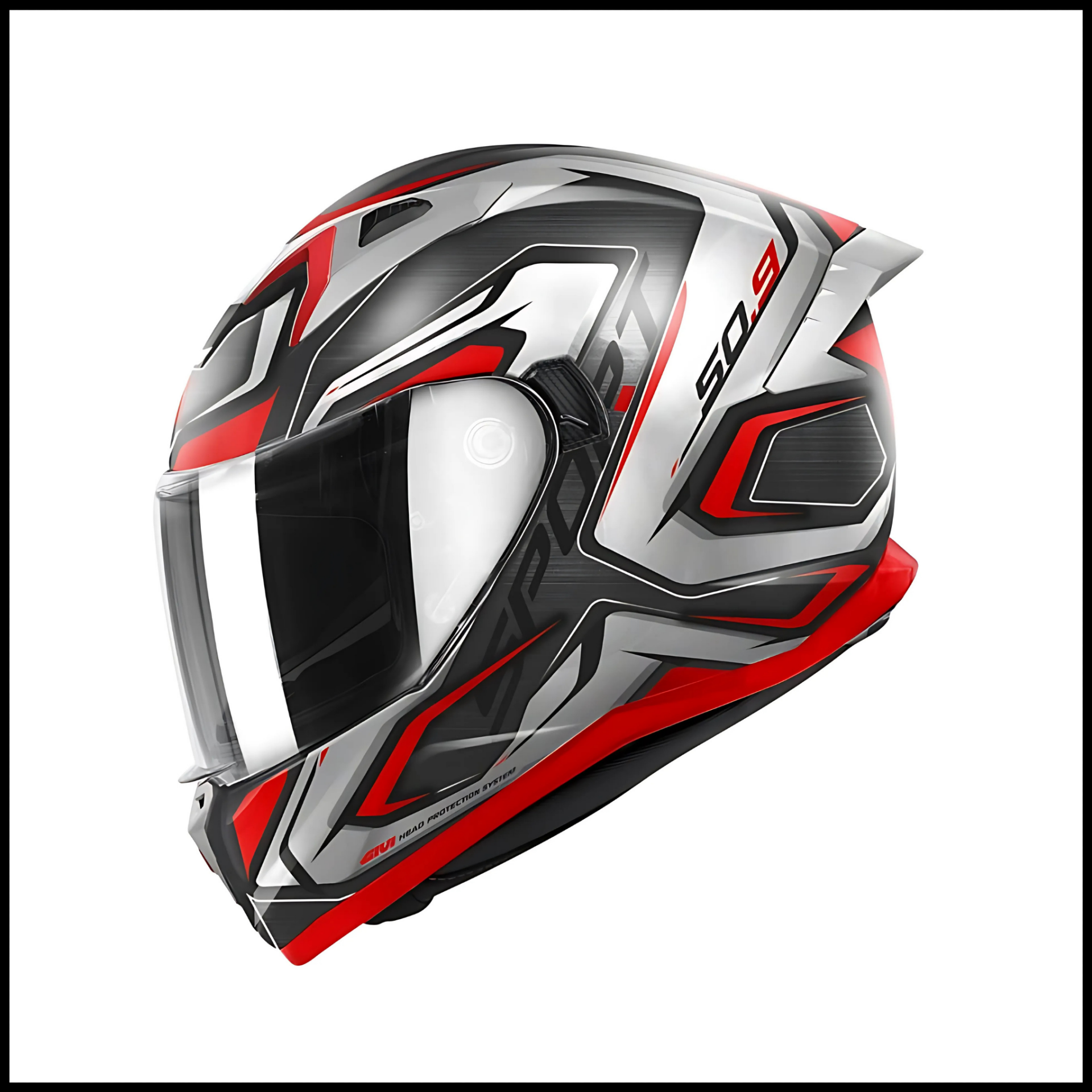 GIVI 50.9 ATOMIC MAT SİYAH-GRİ-KIRMIZI KAPALI KASK