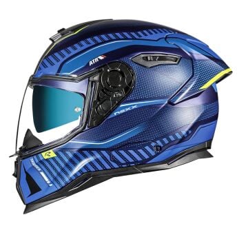 NEXX SX.100R SKIDDER MAT MAVİ-NEON SARI KASK-KAPALI KASK