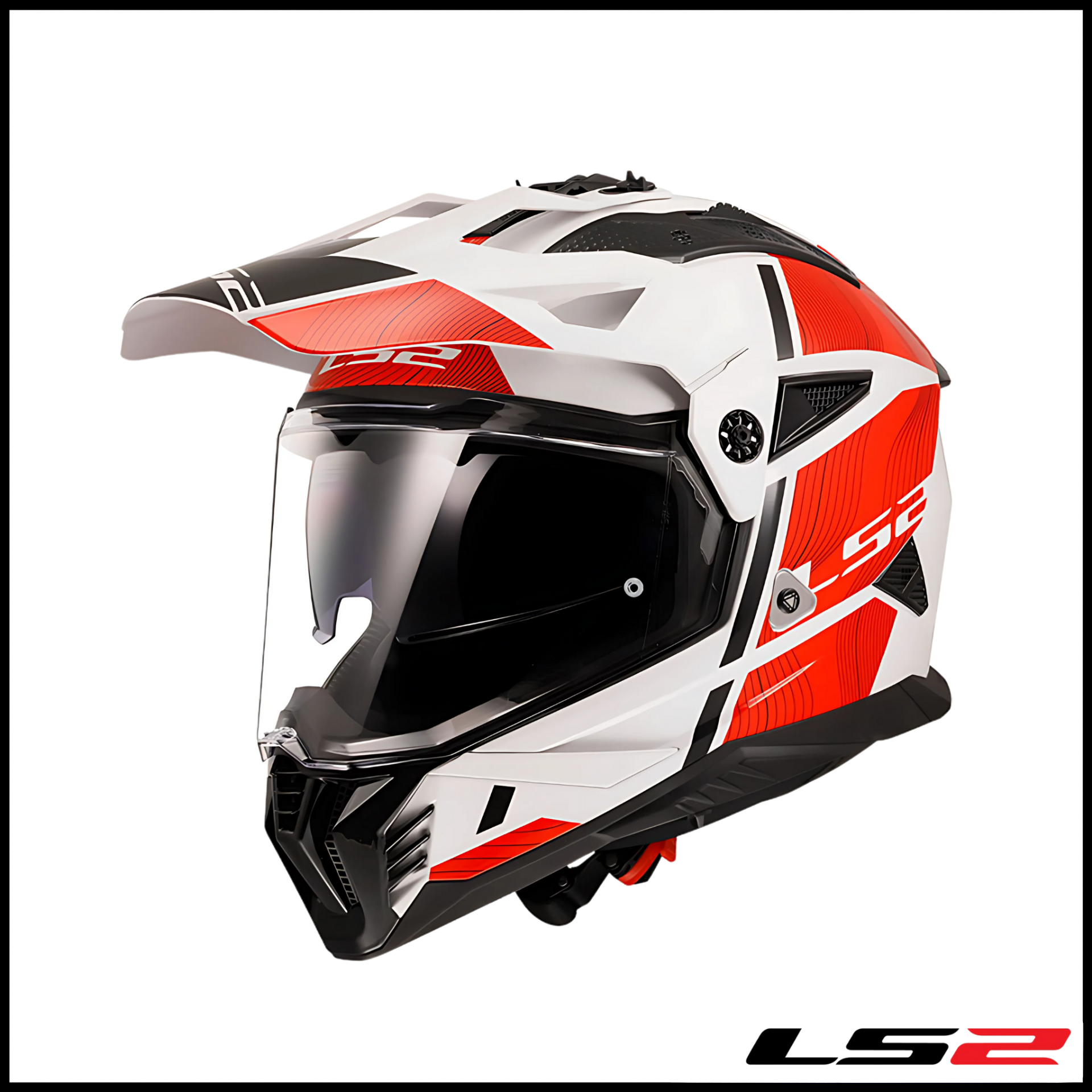 LS2 PIONEER 2 HILL BEYAZ-KIRMIZI KROS KASK