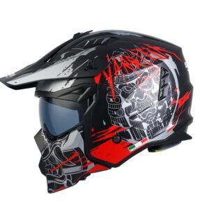 SWAY SW X1-X SEUL WARRIOR Matt Black Grey Red Modüler Kask