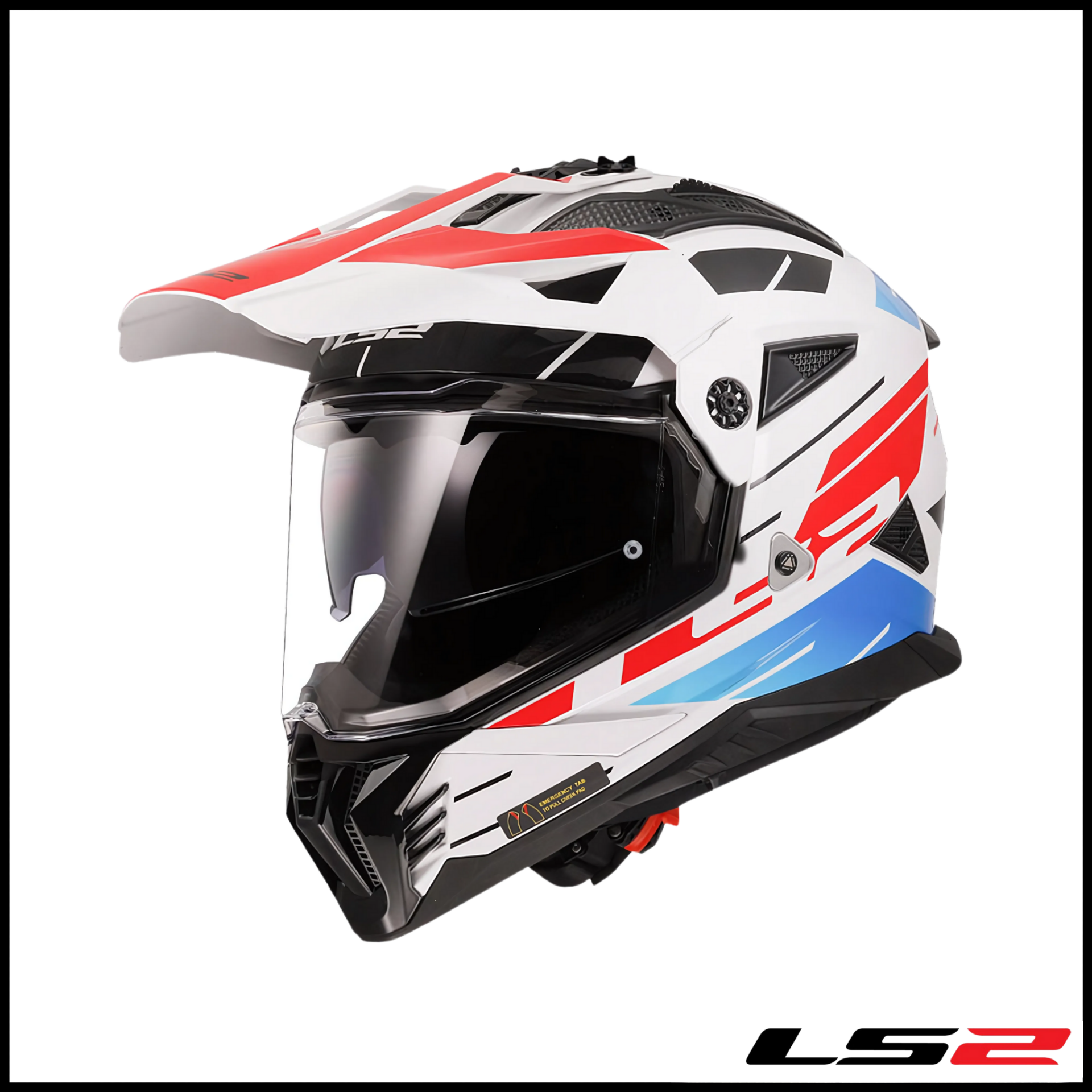 LS2 PIONEER 2 NAMIB BEYAZ-MAVİ-KIRMIZI KROS KASK